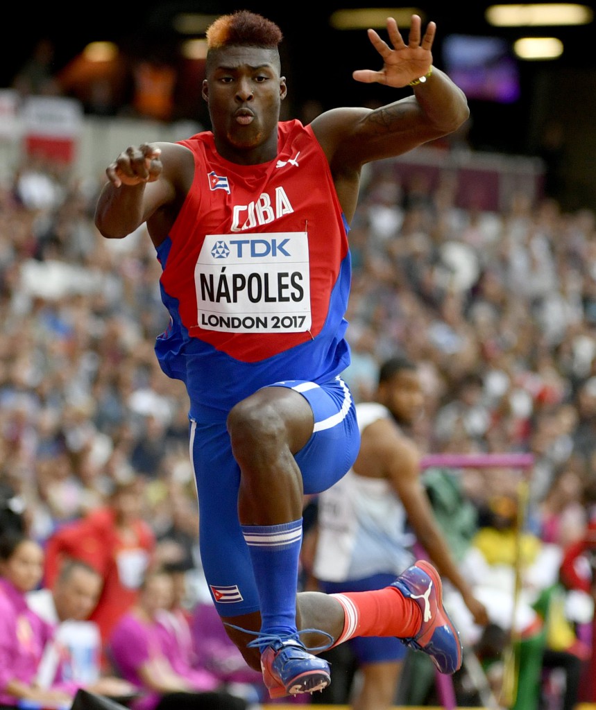 Cristian Napoles of Cuba competes in the men's Triple Jump qualification at the London 2017 IAAF World Championships in London, Britain, 07 August 2017. EPA/FRANCK ROBICHON