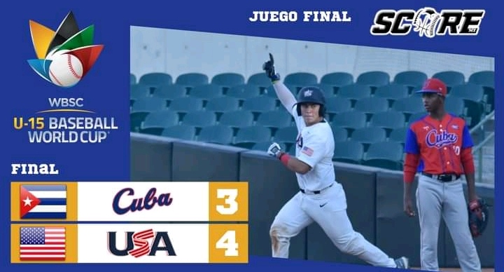 Selección Cubana de Béisbol sub 15 cae ante Estados Unidos y queda segunda en un gran mundial